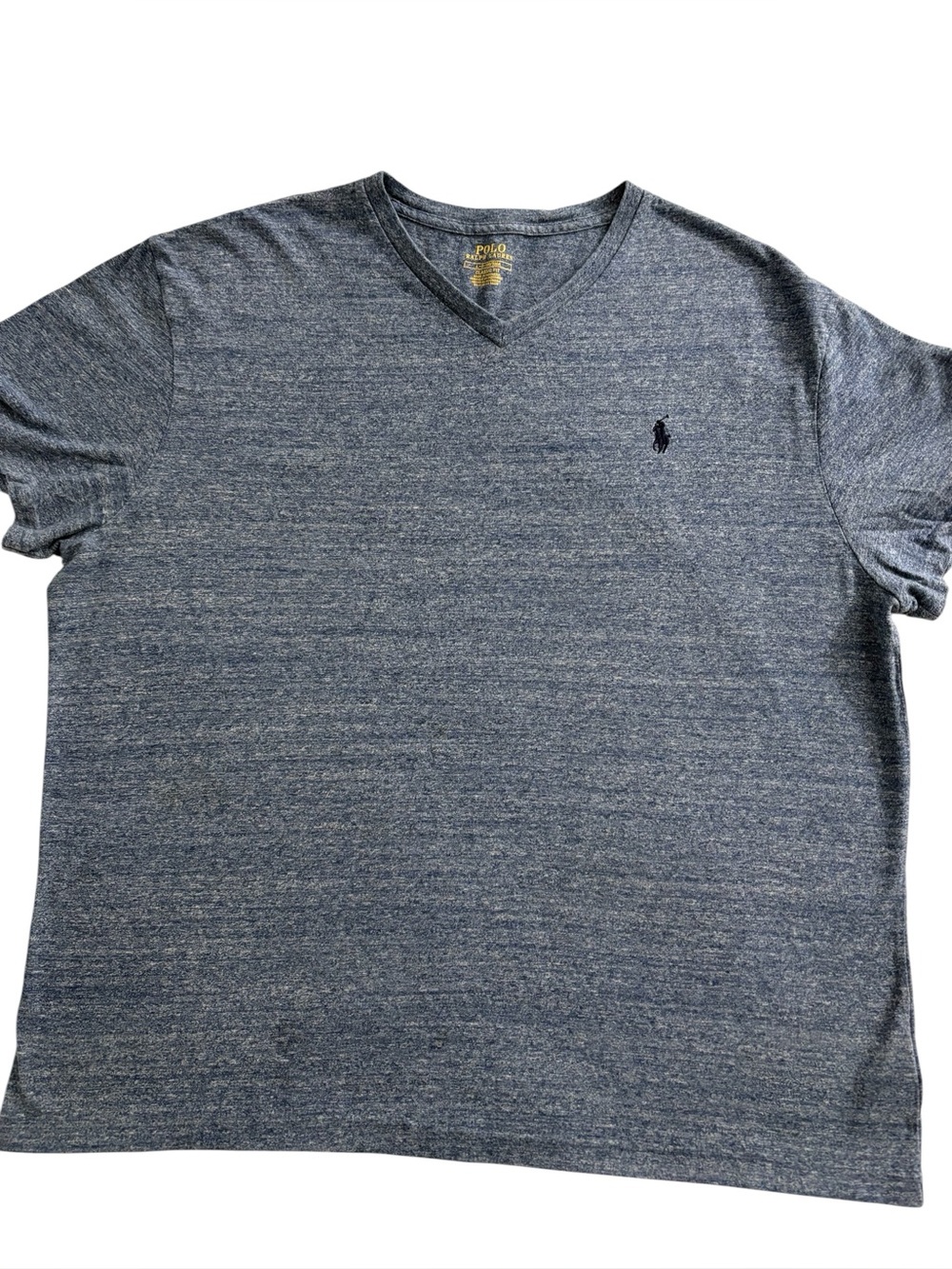 Polo Ralph Lauren Men’s Large Classic Fit V-Neck T-Shirt Heather Blue Pony Logo
